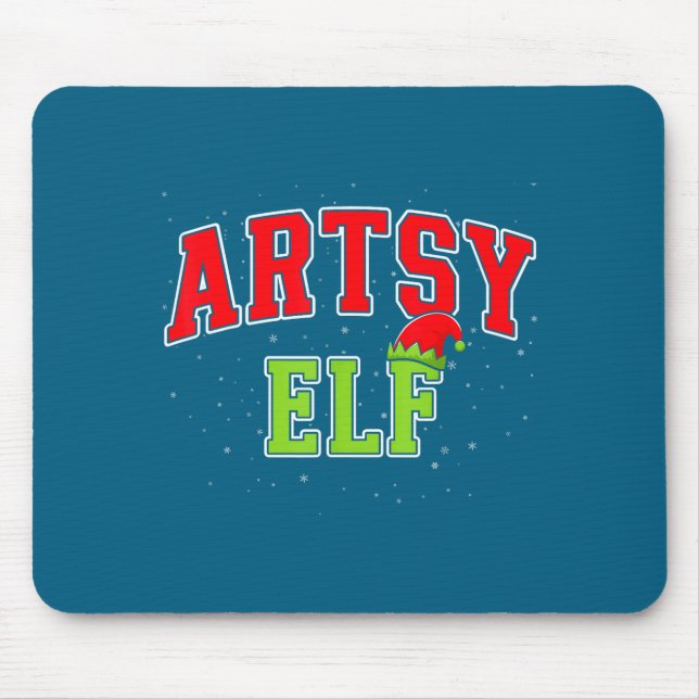 Artsy Elf Christmas Family Matching Group Xmas Act Mousepad (Vorne)