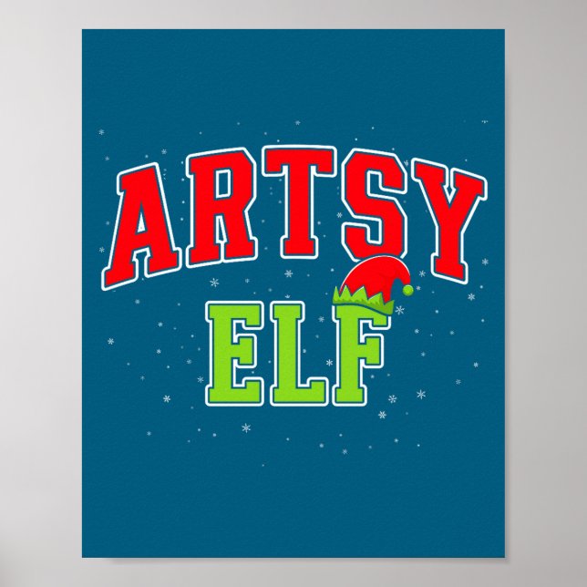 Artsy Elf Christmas Family Matching Group Xmas Act Poster (Vorne)
