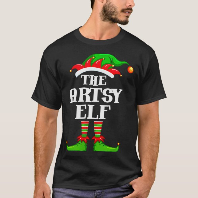 Artsy Elf Matching Family Group Christmas Party Py T-Shirt (Vorderseite)