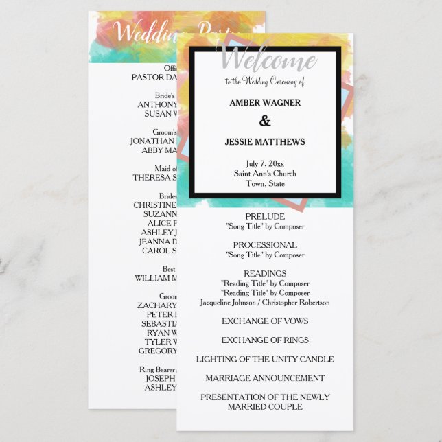 Artsy Gouache Watercolors Geometric  Program Programm (Vorne/Hinten)