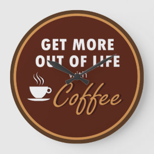 Artsy Kitchen Coffee Theme Große Wanduhr