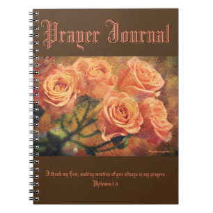 Artsy Orange Rosen Gebetsjournal Notizblock