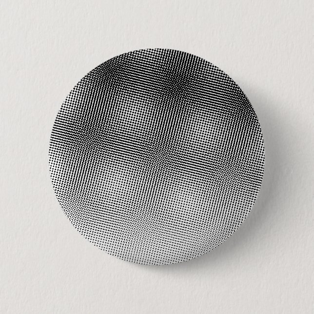 Artsy Schwarz-Weiß-Moiré-Muster Button (Vorderseite)