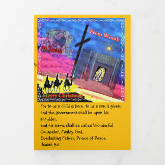 Artsy Trifold Letter Fold Christmas card Dreifach Gefaltete Karte