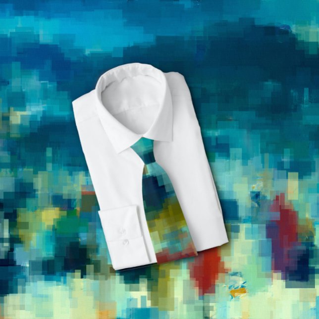 Artsy Winter Colors Modern Cubist Abstract  Krawatte (Designer ties with my original artwork make unique gifts for anyone, even yourself! )