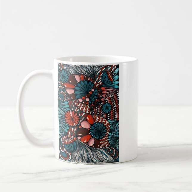Artsy Zentangle Neurographica Muster Kaffeetasse - (Links)