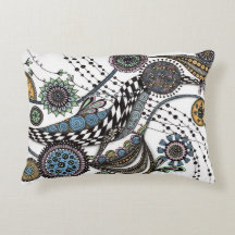 Artsy Zentangle Optische Täuschung Rückenkissen - 