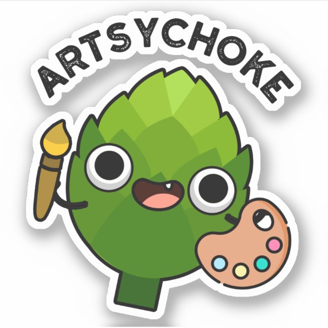 Artsychoke Funny Veggie Artichoke Pun Aufkleber (Vorderseite)