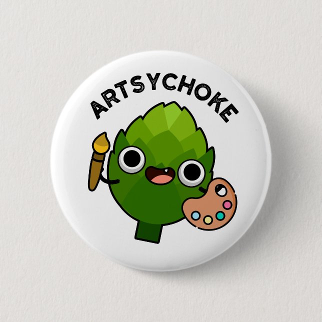 Artsychoke Funny Veggie Artichoke Pun Button (Vorderseite)