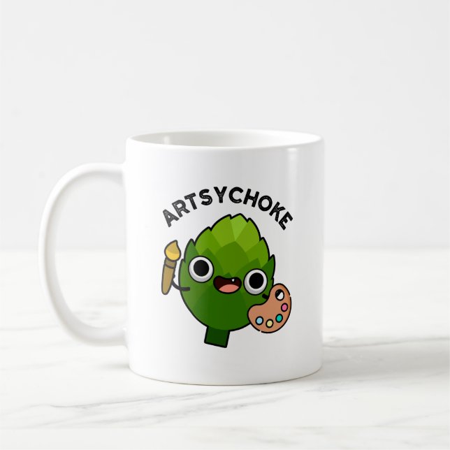 Artsychoke Funny Veggie Artichoke Pun Kaffeetasse (Links)