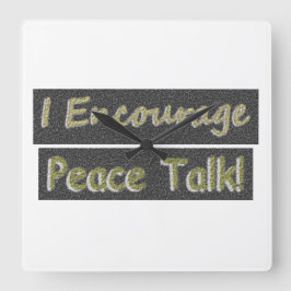 Artwork Design über "Peace Talk". Kaufen Quadratische Wanduhr
