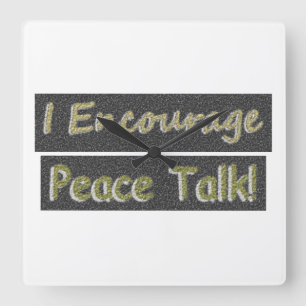 Artwork Design über "Peace Talk". Kaufen Quadratische Wanduhr
