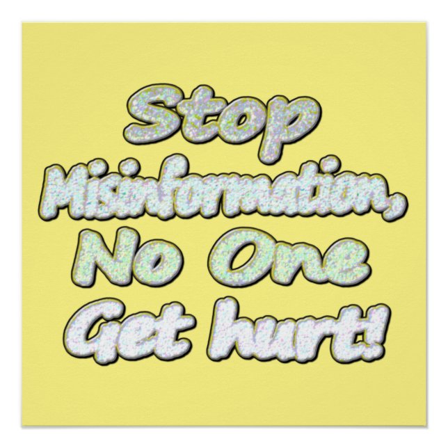 Artwork Design über "Stopp Misinformation". Kaufen Poster (Vorderseite)