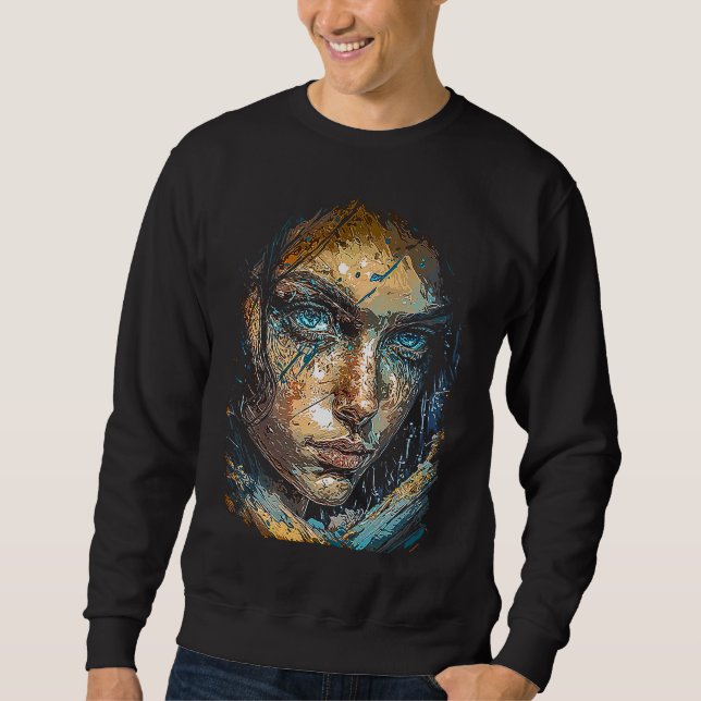 Artwork Fantasy Portrait of a Beautiful Woman with Sweatshirt (Vorderseite)