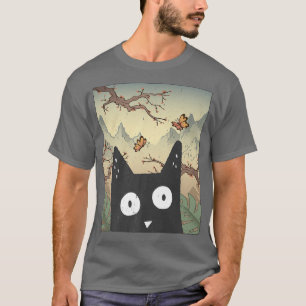Artwork Kawaii Katze Japanisches Kirschblossom Aes T-Shirt