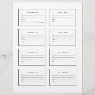 Artwork Labels for Art Shows and Exhibitions Briefbogen