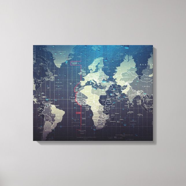 Artwork Map Premium Wrapped Canvas (Gloss) Leinwanddruck (Vorderseite)