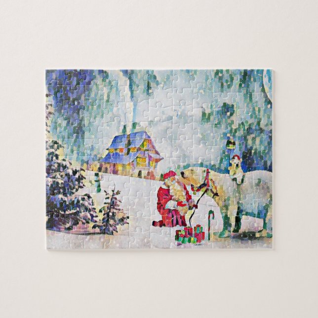 Artwork Santa Claus Polar Bär Puzzle (Horizontal)
