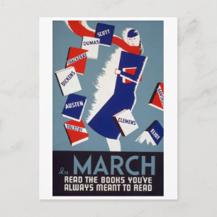 Arty Deco Lesen Postkarte