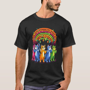 Arty Festival Regenbogenkatze Rave T-Shirt
