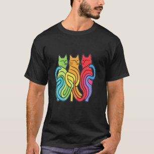 Arty Regenbogen-Puzzle Regenbogen-Katze Rave T-Shirt