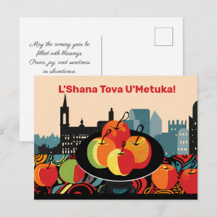 Arty zeitgenössisches Shana Tova Postkarte