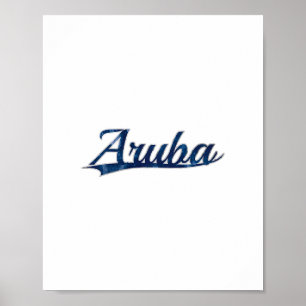 Aru karibischer Inselstrand Urlaub Vintage Varsit Poster