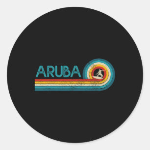 Aru Surf Vintage Strand Surfer Surfen Geschenk Runder Aufkleber