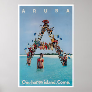 Aruba Art One Happy Island Fotodruck Vintage Poster