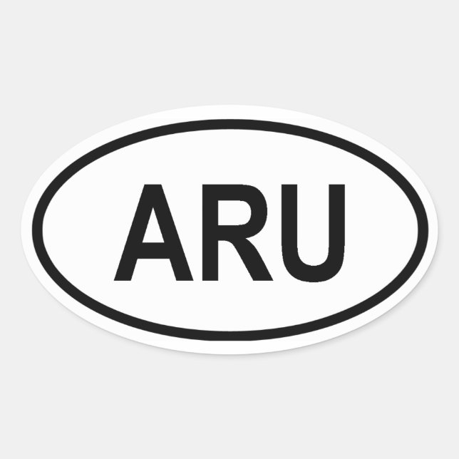 Aruba "ARU" Ovaler Aufkleber (Vorderseite)
