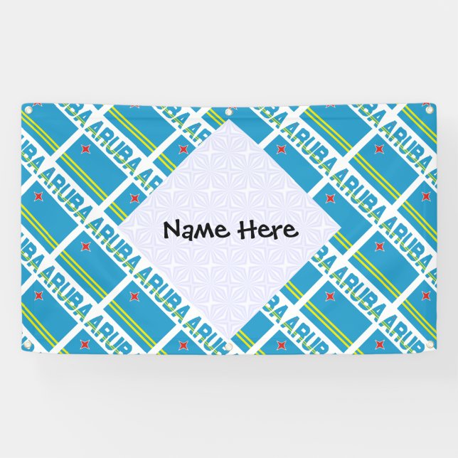 Aruba Aruban Flag geteerte schwarze Personalisieru Banner (Horizontal)