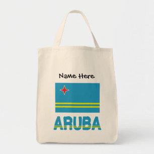 Aruba Arubanische Flagge Schwarze Personalisierung Tragetasche