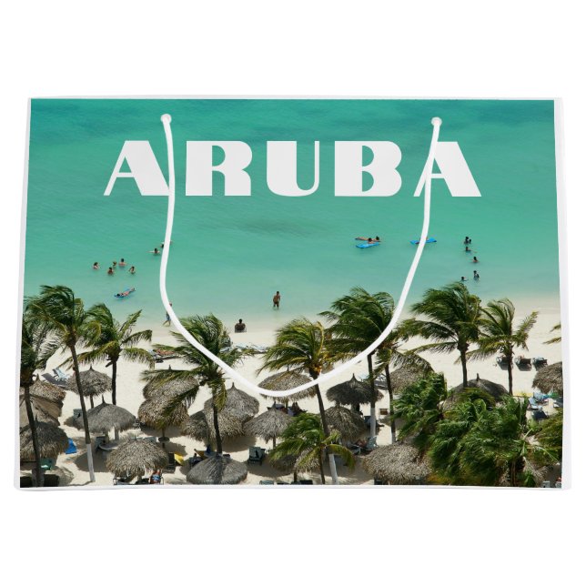 Aruba Caribbean Island Beach Scene Große Geschenktüte (Vorderseite)