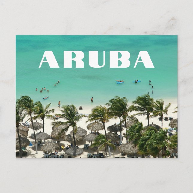 Aruba Caribbean Island Beach Scene Postkarte (Vorderseite)