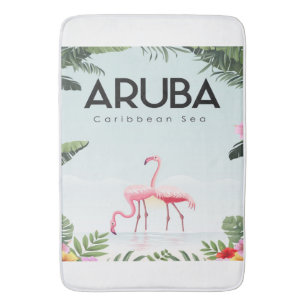 Aruba Caribbean Sea Flamingo   Funny Flaming Badematte