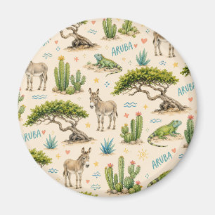 Aruba Divi-Baum, Esel, Iguane, Kaktus Magnet