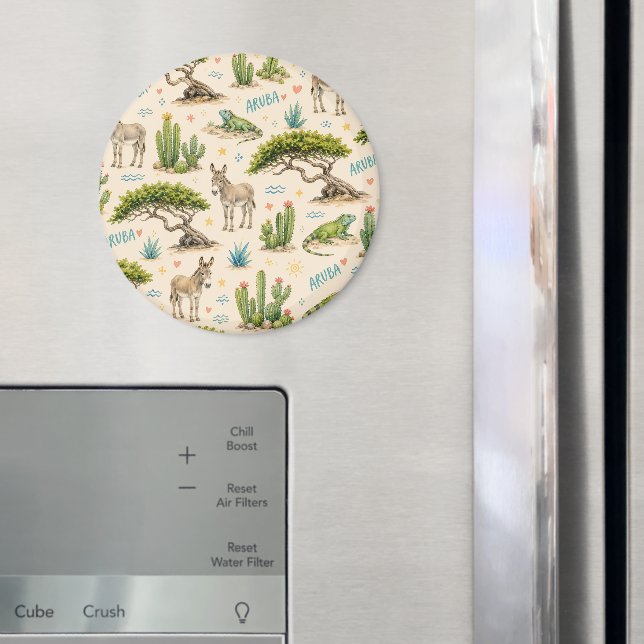 Aruba Divi-Baum, Esel, Iguane, Kaktus Magnet (In Situ (Kühlschrank))