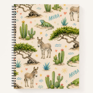Aruba Divi-Baum, Esel, Iguane, Kaktus Notizbuch