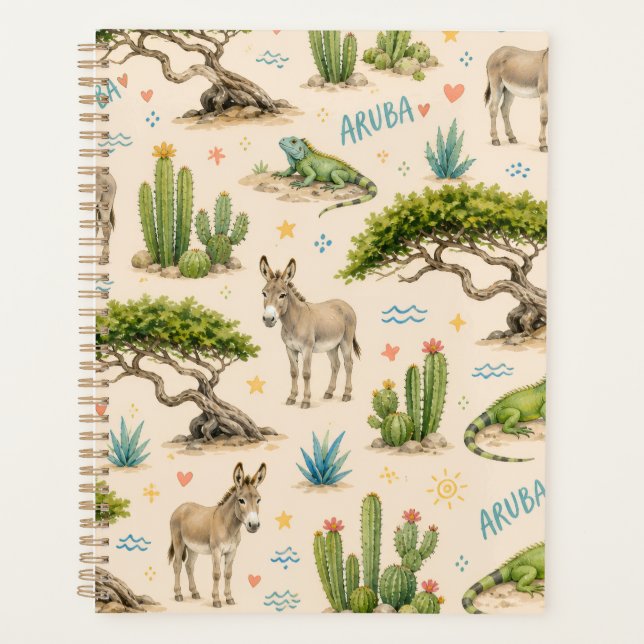 Aruba Divi-Baum, Esel, Iguane, Kaktus Planer (Vorderseite)
