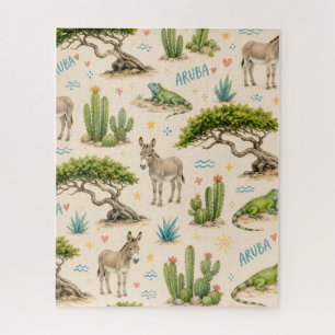 Aruba Divi-Baum, Esel, Iguane, Kaktus Puzzle