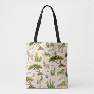 Aruba Divi-Baum, Esel, Leguan, Kaktus