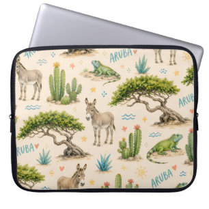 Aruba Divi-Baum, Esel, Leguan, Kaktus Laptopschutzhülle