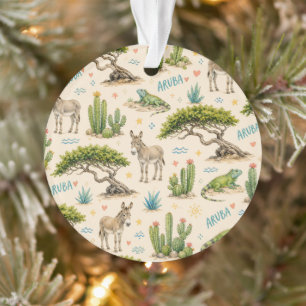 Aruba Divi-Baum, Esel, Leguan, Kaktus Ornament