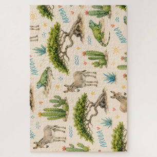 Aruba Divi-Baum, Esel, Leguan, Kaktus Puzzle
