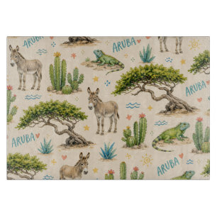 Aruba Divi-Baum, Esel, Leguan, Kaktus Schneidebrett