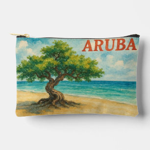 Aruba Divi Tree Eagle Beach Aquarell Zubehörtasche
