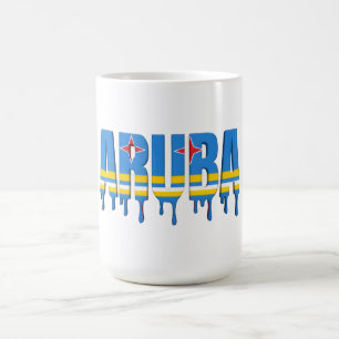 Aruba Drip Karibisches Flaggen-Design Fan Kaffeetasse