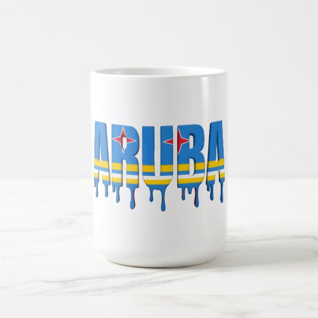 Aruba  Drip | Karibisches Flaggen-Design | Fan Kaffeetasse (Mittel)