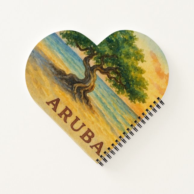 Aruba Eagle Beach Divi Baum Goldene Stunde Notizbuch (Rückseite)