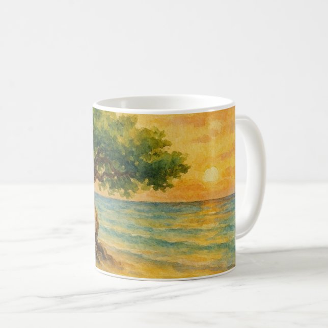 Aruba Eagle Beach Divi Tree Golden Hour Kaffeetasse (VorderseiteRechts)